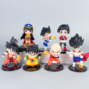 7 pièces/ensemble Dragon DBZ Anime fils Goku Gohan <span class=keywords><strong>Bulma</strong></span> <span class=keywords><strong>Vegeta</strong></span> 10cm mignon modèle à collectionner PVC figurine jouets - Product Image 3