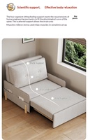 Canapé-lit minimaliste TCX en tissu, une place, dossier capitonné, sans accoudoirs, pieds en bois, meuble de salon avec rangement et rembourrage en mousse