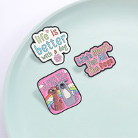 Bros Enamel Motif Anjing Unik Warna-warni Cerah, Lencana Logam Grafis Hewan Peliharaan Untuk Dekorasi Pakaian & Tas Ransel, Ornamen Unik