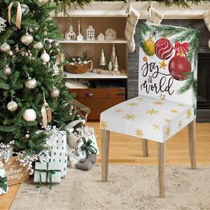 Holiday <b>Dining</b> Elegance 4PCS Stretchable Christmas <b>Chair</b> Slipcovers with Washable Protectors in Stock - Product Image 4