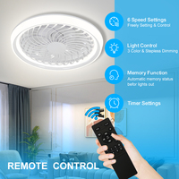 Ventilador de Techo Moderno Reversible con Lámpara LED Regulable, Motor de CC de 6 Velocidades, Control Remoto, Alto CRI 90, Eficiencia Energética