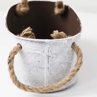 Porte-fleur rustique métal Vintage cruche Vase ferme potelé seau jardinières conteneur de jardin avec poignées balcon
