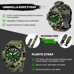 Wholesale Men's Outdoor Survival Sports Watch Dual Screen Analog Digital Watch Multifunctional Tactical Watch Hot Sale - Product Image 4