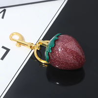 Porte-clés personnalisé 3d cristal cerise Pendentif pour sac à main Cadeau fraise pailletée Pendentif pour sac cerise Porte-clés charmant