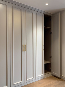 Otel Yatak Odası Duvar Seti için Basit Fransız Tarzı Çevre Dostu Beyaz Ahşap Dolap, Daire Ev için Büyük Kapasiteli Depolama - Product Image 5