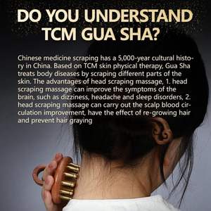 Pettine per Massaggio Meridiano, Strumento Gua Sha per Massaggio alla Testa, Trattamento di Recupero Fasciale, Pettini per Massaggio Antireumatico e Circolazione Sanguigna - Product Image 5