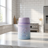 PINKAH - Termo de Acero Inoxidable de Doble Pared de 450 ml (15 oz), Recipiente para Alimentos, Lonchera con Cuchara Plegable