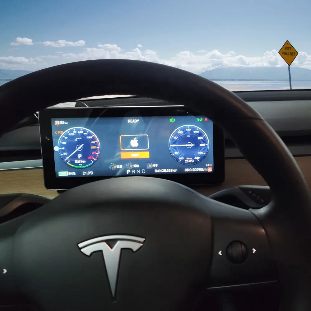 Panel de instrumentos Lcd para coche, navegador GPS, Clúster de tablero Lcd Digital para Tesla Model 3/Y, reproductor de Radio