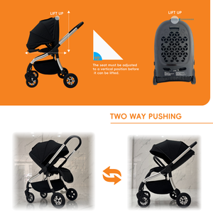 Cochecito <span class=keywords><strong>de</strong></span> Bebé 3 en 1 Plegable, Ligero, <span class=keywords><strong>de</strong></span> Aleación <span class=keywords><strong>de</strong></span> Aluminio y Tela, con Plegado Automático <span class=keywords><strong>de</strong></span> un Botón, Asiento Ajustable en 3 Niveles, <span class=keywords><strong>4</strong></span> Ruedas - Product Image 6