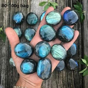 จี้หินลาบราดอไรต์ทรงกลมธรรมชาติ DIY เครื่องประดับหินมูนสโตนสีฟ้าประกาย สร้อยคอทำมือ ของขวัญสำหรับผู้หญิง - Product Image 2