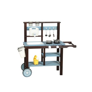 <span class=keywords><strong>Cuisine</strong></span> de jeu d'extérieur en bois pour enfants avec ustensiles – Jouet éducatif interactif pour 0-3 ans, unisexe - Product Image 5