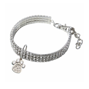 弹力精致珠光弹性亮钻石项链宠物项圈闪亮满钻项圈 - Product Image 5