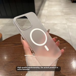 Frosted Semi-Clear Business Design <b>Magnetic</b> <b>Case</b> for 16 Pro Max PC Plating Wireless Charging Shockproof Anti-Scratch Precise Fit - Product Image 1