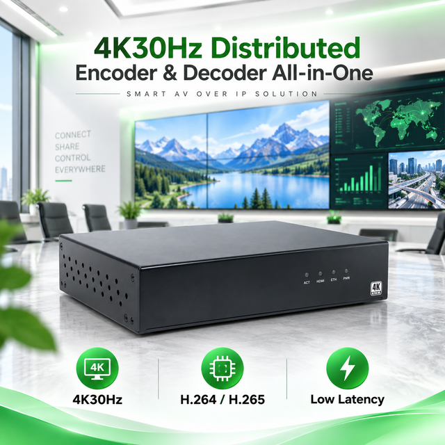 All in One Encoder Decoder Supporting HDMI Ports H.264 H.265 for KVM Video Wall Application