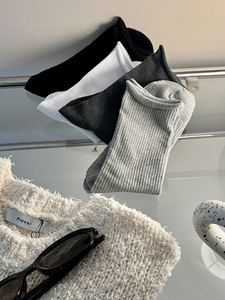 Remould custom made logo đầy màu sắc đồng bằng giản dị hàng ngày vớ phụ nữ cotton crew slouch vớ bán buôn - Product Image 4