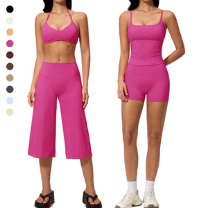 Striped Halter Top Capris Plus Size Yoga <strong>Shorts</strong> Basic tank Top <strong>Uk</strong> Bras for Women Sport Team Wear - Product Image 1