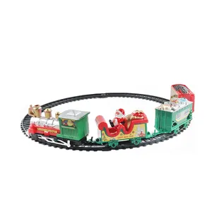 새로운 크리스마스 전기 레일 기차 장난감 세트 조명과 음악 어린이 Diy 조립 기차 장난감 어린이 크리스마스 선물