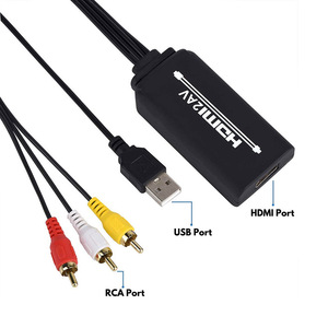 Bán Buôn Bộ Chuyển Đổi <span class=keywords><strong>Hdmi</strong></span> Sang Av Độ Nét Cao <span class=keywords><strong>Hdmi</strong></span> Sang Av Có Bộ Nguồn Và Cáp Rca Máy Tính Được Kết Nối Với Máy Chiếu - Product Image 1