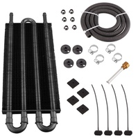 2 4 6 8 10 16Row Universal Remote Transmission Oil Cooler Auto Manual Radiator Converter Aluminium Kit OE 2468row2468 Baru 3