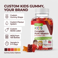 Gummies multivitaminées à la pectine pour enfants, 120 unités, saveurs fruitées, complément vitaminique en gummies pour enfants, OEM