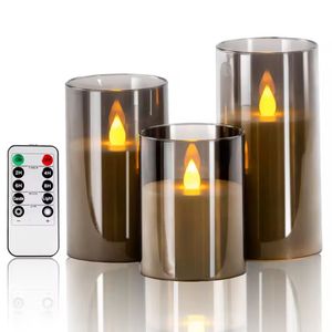 Wholesale Electronic Candles <b>Light</b> Flameless Remote Timer Flickering Lamp Acrylic Glass <b>Battery</b> <b>Powered</b> Wedding Party Christmas - Product Image 1