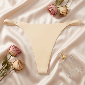 Tanga de mujer con tirantes finos, de talle bajo, sin costuras, invisible, transpirable, talla grande, OEM ODM - Product Image 1