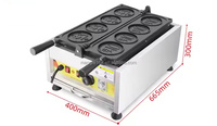 4 Pcs Per Time New Commercial Crepemaker Pancake Machine Pan Ji Stove Kitchen Equipment Pancake Maker Korean Coin Waffle Maker