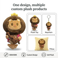Peluche Lion Musicien Personnalisée, Adorable Poupée Guitarière, Jouet en Peluche Doux pour Adultes, Décoration d'Intérieur, Faible MOQ, OEM