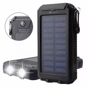 New Arrival High Quality Portable Solar Panel Charger 20000mah Waterproof Solar Power Bank for Hiking