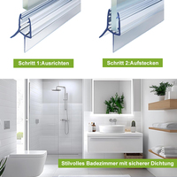 Joint inférieur de porte de douche sans cadre avec gouttière anti-goutte pour un joint inférieur transparent