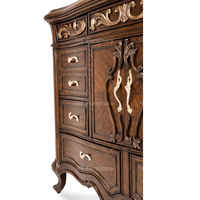 Meubles de chambre haut de gamme commode à tiroirs sculptée en bois massif royal antique style américain commode haute de luxe