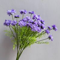 Bunga Sutra Buatan 5 Tangkai Cornflower Gaya Korea Segar Buatan Tangan Tahan Lama untuk Dekorasi Lorong Pernikahan dan Properti Foto
