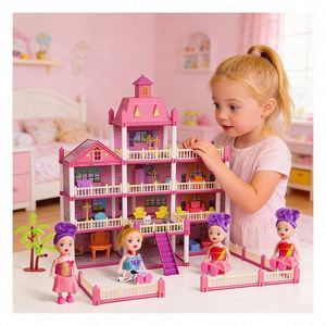 Modèle de maison miniature en plastique, plateau à gâteau, bols, vase, meubles, cadeau éducatif créatif pour enfants, adultes, collectionneurs, amateurs - Product Image 3