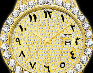 Azules RTS-Reloj de pulsera clásico para hombre, de lujo, 44mm de diámetro, oro de 18k, números árabes, con diamantes - Product Image 5