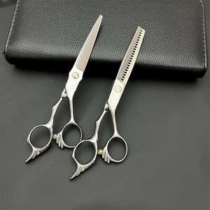 Tijeras de peluquería SW-440C de 62 mm, tijeras de entresacar de acero inoxidable para diestros, uso estético, mangos personalizados, dientes afilados - Product Image 1