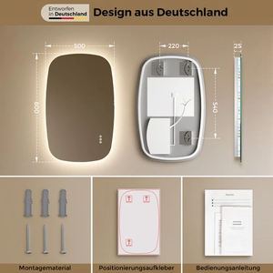 Specchio da <span class=keywords><strong>Bagno</strong></span> LED Moderno all'Ingrosso <span class=keywords><strong>con</strong></span> Interruttore Touch Illuminato, Luce LED Intelligente per Appartamenti - Product Image 2