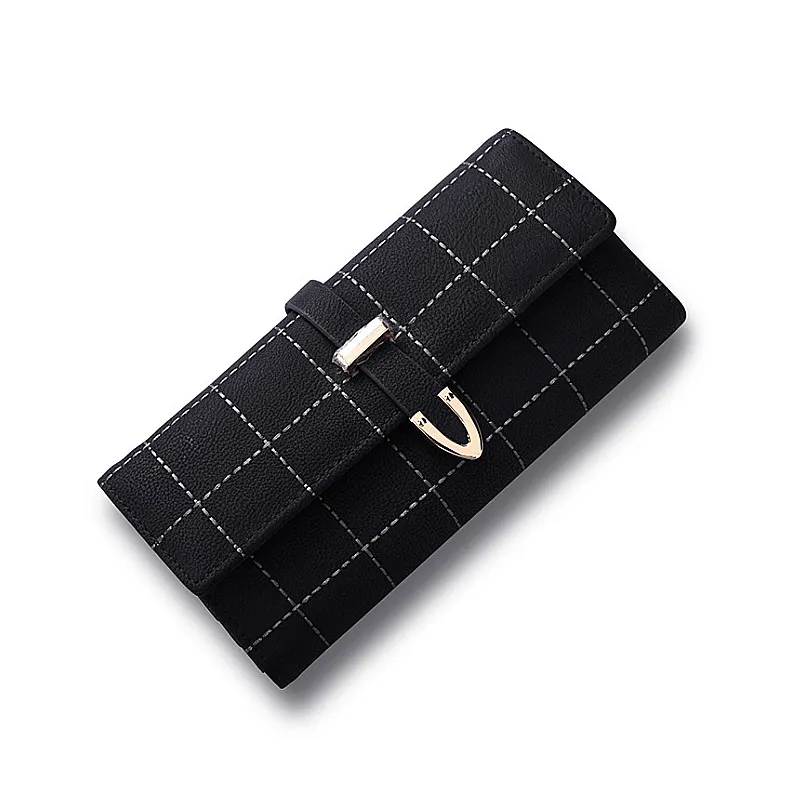 Оптовая продажа высокое качество PU бумажник классический клетчатый узор клатч сумка женская мода кошелек