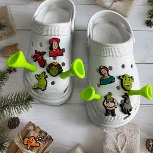 Cartoon Shrek Ears Shoe Charms Set Crocs Accessories Clogs Sandals