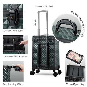 Large <b>Makeup</b> Rolling <b>Case</b> Professional Trolley <b>Case</b> with Drawers & Small <b>Makeup</b> Bag Portable Beauty Organizer Cart Storage Box - Product Image 4