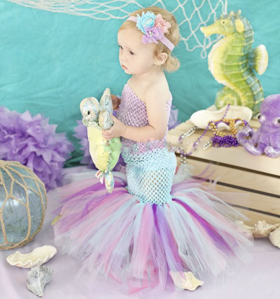 Sea Princess Girl Fishtail Tutu Dress - Perfect for Parties Sea Princess Girl Fishtail Tutu Dress - Perfect for Parties
