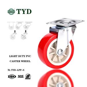 Red caster wheel plastic wheel light duty caster swivel caster for furniture