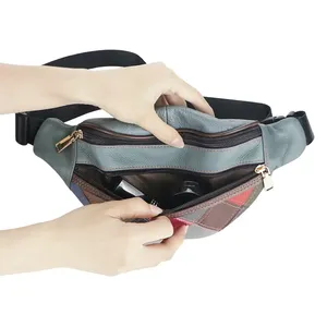 AndoBag Bolso de Pecho de Cuero Genuino Colorido para Mujer, Estilo Vintage, Bandolera Casual y Riñonera Portátil 3206 - Product Image 4