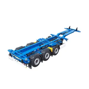 China Factory 3 Axles 20Ft 40Ft Frame Shipping Chassis Skeletal Skeleton Semi Trailer