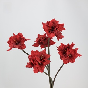 ดอกไม้ประดิษฐ์สี<span class=keywords><strong>แดง</strong></span>ขายส่ง LO-848 ช่อดอกไฟลิลลี่ ซิมบิเดียม ไฮเดรนเยีย แวนด้า ผลเบอร์รี่สี<span class=keywords><strong>แดง</strong></span> ดอกไม้ปลอมสำหรับตกแต่งงานแต่งงานและบ้าน - Product Image 2