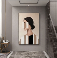 Peinture sur toile haute résolution Femme Abstraite, texture moderne, pour salon et véranda