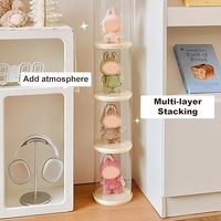 Boîte de présentation empilable en acrylique transparent moderne avec revêtement UV pour figurines et poupées – Protection de rangement de bureau