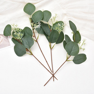 Artificial Eucalyptus Leaves Cross-Border Flower Arrangement Table Decoration Single Branch with Fruit Artificial Eucalyptus - Product Image 4