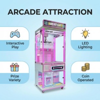 Machine à griffes aux couleurs vives, jeu d'arcade à monnayeur pour cadeaux surprise, divertissement sans fin