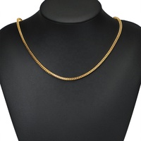 Ensemble Cadeau Unisexe Ilona Trendy : Collier et Bracelet en Chaîne Solide Double Usage, Plaqué Or 18 carats, Acier Inoxydable Poli, Maillons Cubains Stéréo