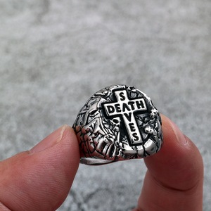 Anillo yunnique Retro de acero inoxidable para hombre, diseño de cruz, estilo Punk, joyería de regalo - Product Image 4